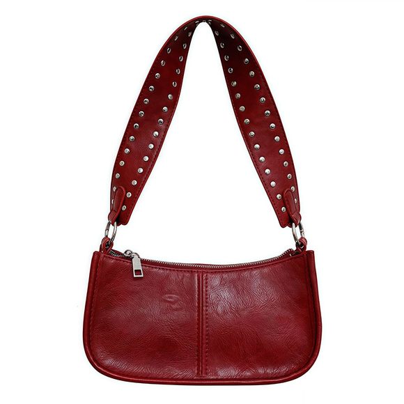 Red Shoulder Bag Y2K Hobo Purse Handbags Vegan Leather Trendy Retro ;) - Picture 1 of 7